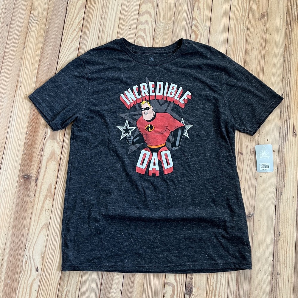 Disney Pixar The Incredibles T-Shirt Mens Large Gray Incredible Dad Graphic Tee